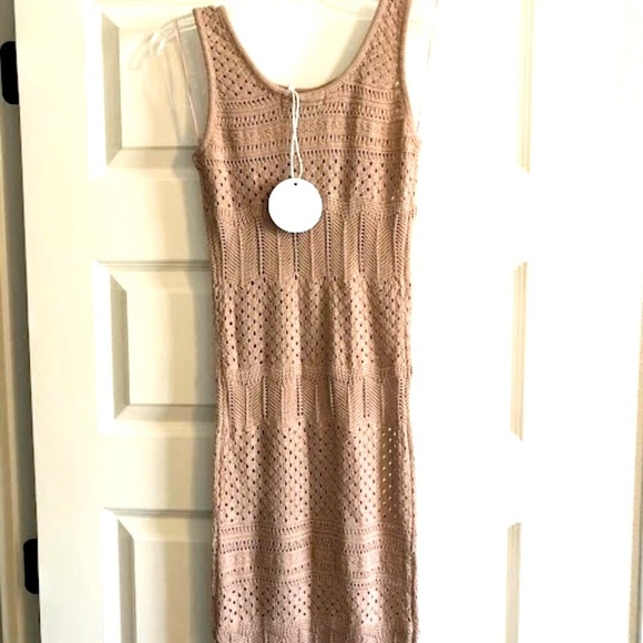 NWT PETAL and PUP Freja Mocha Crochet Sleeveless Bodycon Maxi Dress 6 - Picture 2 of 4